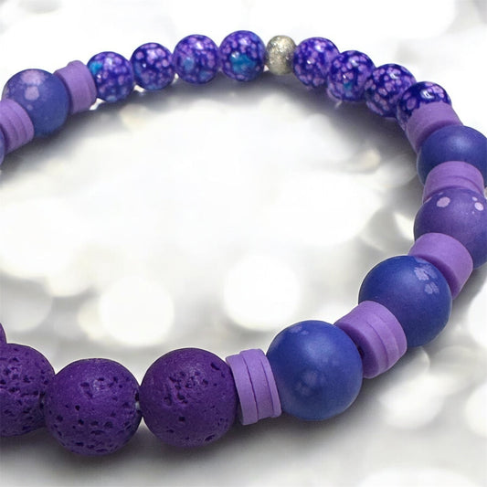 For the Love of Purple! Lava Beaded Bracelet