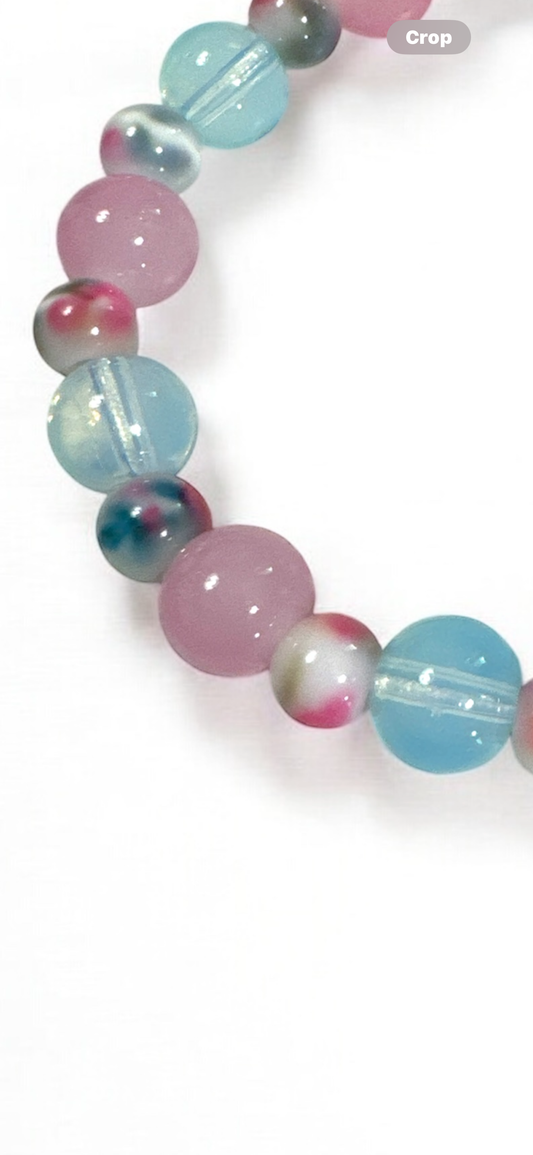 Pastel Beaded Bracelet - Pink Blue Multicolor
