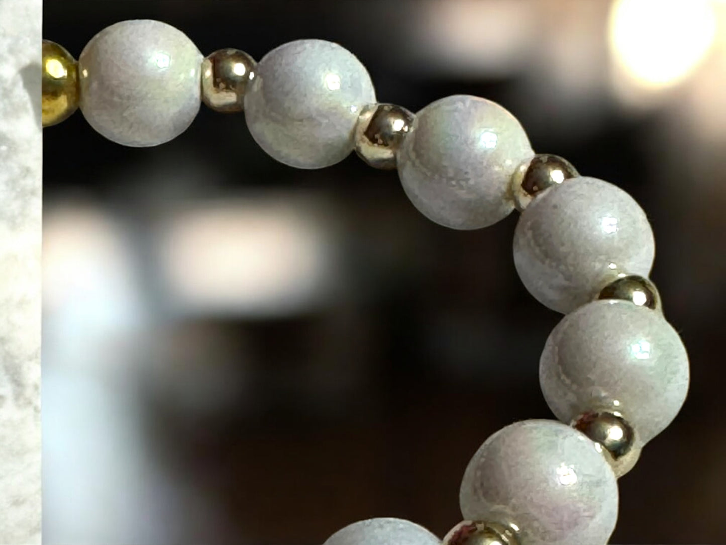 14k Gold Filled Beaded Bracelet Set 6.5-7” Fit