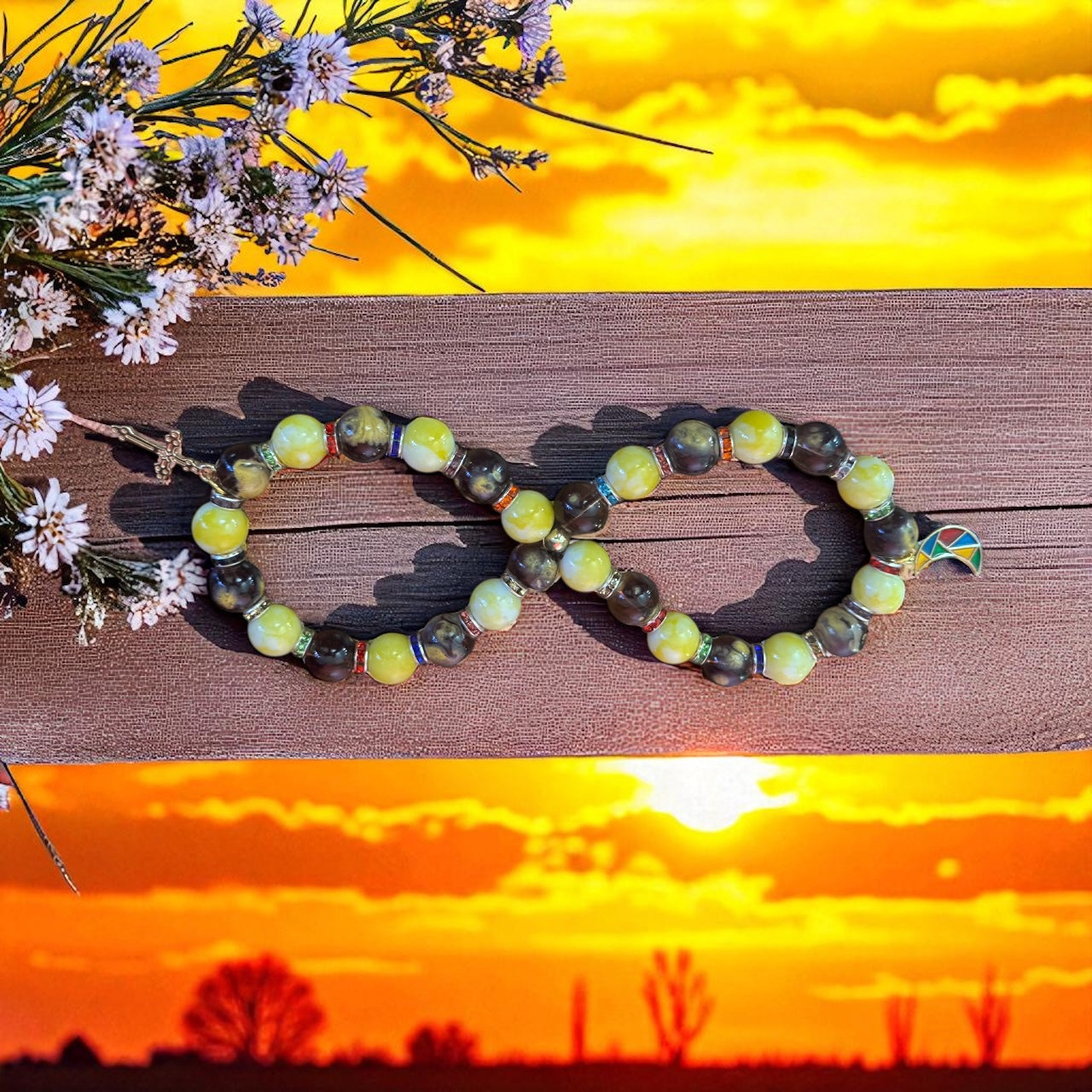 Faith Collection.Bea Bracelet Set Purples 6.5” -7.5”