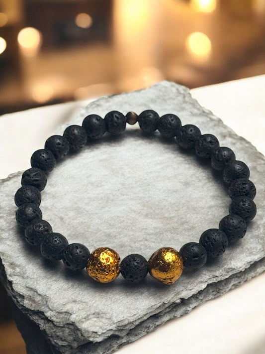 Men’s Diffuser Lava Beaded Bracelet