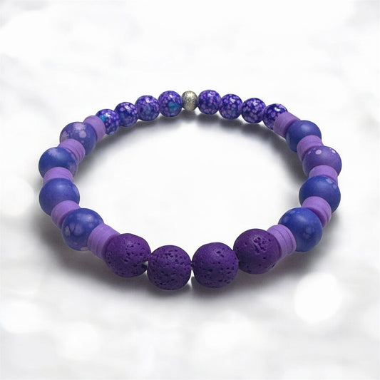 For the Love of Purple! Lava Beaded Bracelet