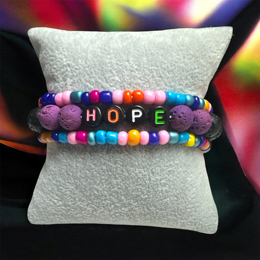 Always Have Hope Lava Beaded Bracelet Set (Style1)