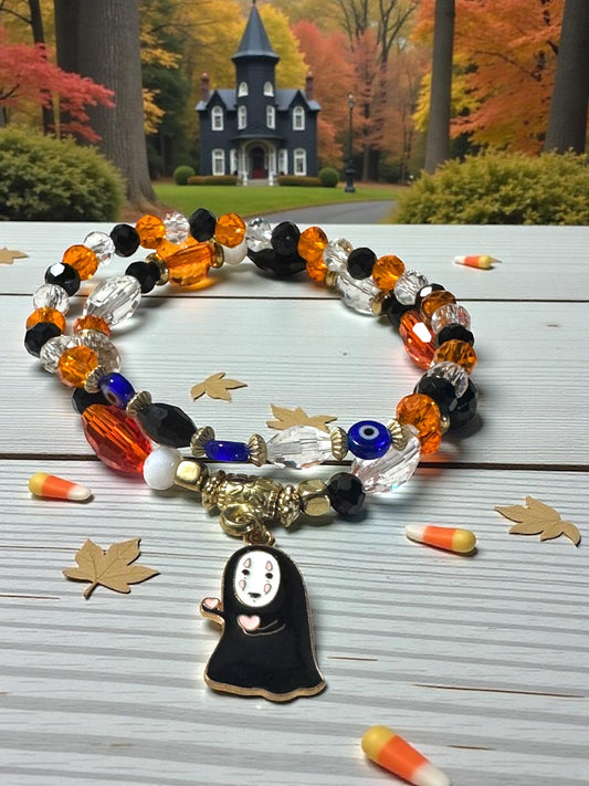 Halloween Themed Beaded Bracelet Set 6.5 - 7.5” Fit