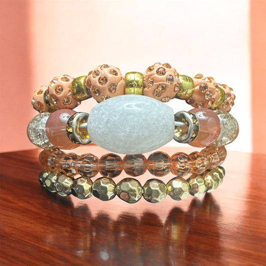 Peach Elegance Bracelet Set