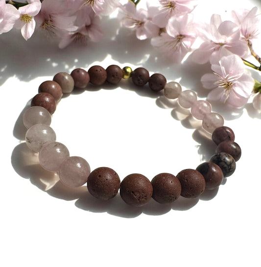 Bashful Pink Lava Beaded Bracelet