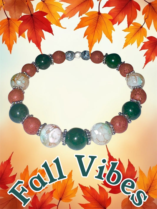 Fall Vibes Lava Beaded Bracelet (Style1)
