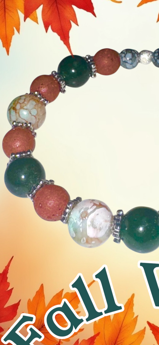 Fall Vibes Lava Aromatherapy Diffuser Bracelet - Autumn Colors
