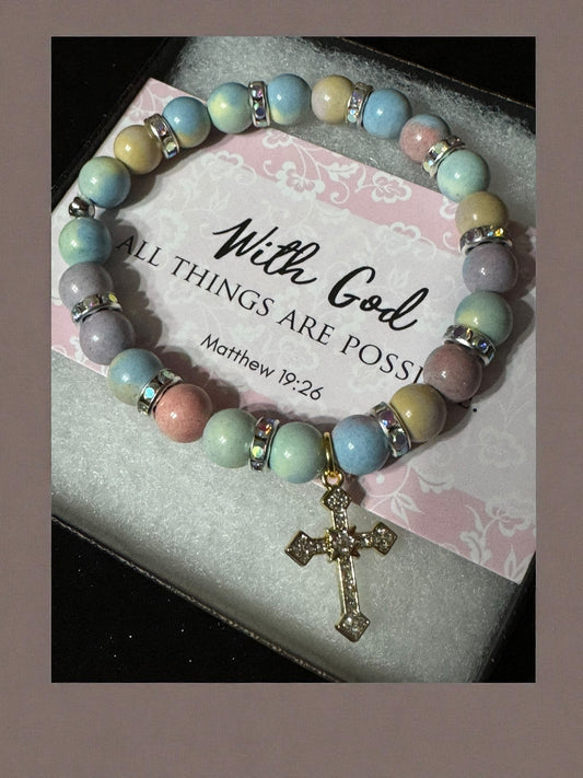 Matthew 19:26 Faith Bracelet - With God All Things Are Possible