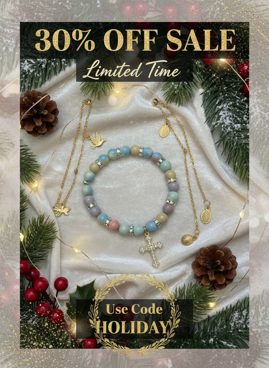 Christmas 30% Off Sale Banner with Faith Products